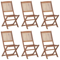 vidaXL Klappbare Gartenstühle 6 Stk. mit Kissen Massivholz Akazie