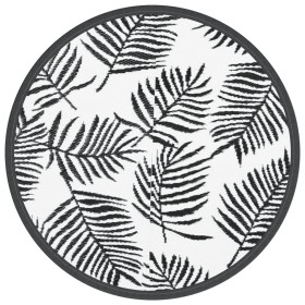 vidaXL Outdoor-Teppich Weiß und Schwarz Ø160 cm PP
