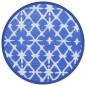 vidaXL Outdoor-Teppich Blau und Weiß Ø200 cm PP vidaXL Outdoor-Teppich Blau und Weiß Ø200 cm PP