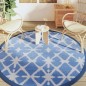 vidaXL Outdoor-Teppich Blau und Weiß Ø200 cm PP vidaXL Outdoor-Teppich Blau und Weiß Ø200 cm PP