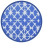 vidaXL Outdoor-Teppich Blau und Weiß Ø120 cm PP vidaXL Outdoor-Teppich Blau und Weiß Ø120 cm PP