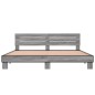 vidaXL Bettgestell Grau Sonoma 200x200 cm Holzwerkstoff und Metall vidaXL Bettgestell Grau Sonoma 200x200 cm Holzwerkstoff und Metall