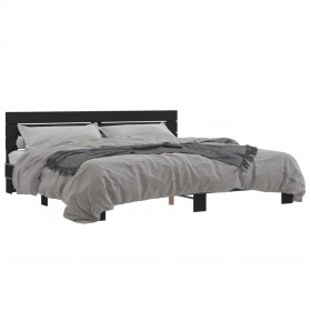 vidaXL Bettgestell Schwarz 180x200 cm Holzwerkstoff und Metall