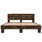 vidaXL Bettgestell Räuchereiche 160x200 cm Holzwerkstoff und Metall vidaXL Bettgestell Räuchereiche 160x200 cm Holzwerkstoff und Metall
