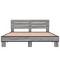 vidaXL Bettgestell Grau Sonoma 150x200 cm Holzwerkstoff und Metall
