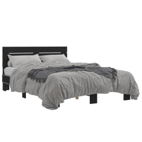 vidaXL Bettgestell Schwarz 140x200 cm Holzwerkstoff und Metall