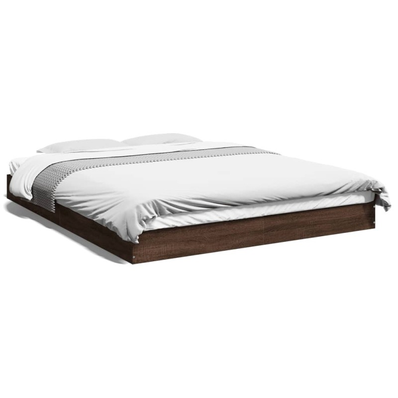 vidaXL Bettgestell ohne Matratze Braun Eiche 150x200 cm Holzwerkstoff vidaXL Bettgestell ohne Matratze Braun Eiche 150x200 cm Holzwerkstoff