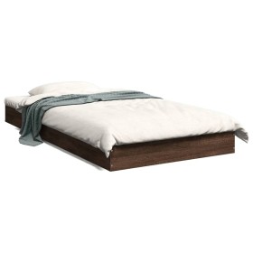 vidaXL Bettgestell ohne Matratze Braun Eiche 100x200 cm Holzwerkstoff