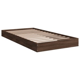 vidaXL Bettgestell ohne Matratze Braun Eiche 100x200 cm Holzwerkstoff