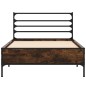 vidaXL Bettgestell Räuchereiche 100x200 cm Holzwerkstoff und Metall vidaXL Bettgestell Räuchereiche 100x200 cm Holzwerkstoff und Metall