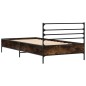 vidaXL Bettgestell Räuchereiche 100x200 cm Holzwerkstoff und Metall vidaXL Bettgestell Räuchereiche 100x200 cm Holzwerkstoff und Metall