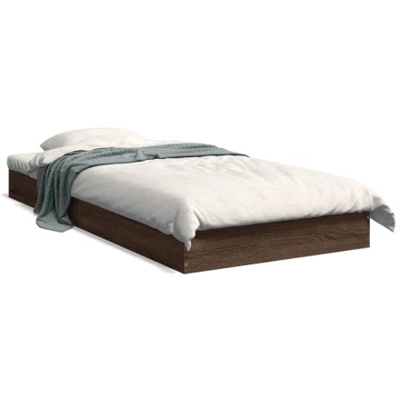 vidaXL Bettgestell ohne Matratze Braun Eiche 75x190 cm Holzwerkstoff