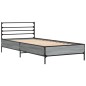 vidaXL Bettgestell Grau Sonoma 75x190 cm Holzwerkstoff und Metall vidaXL Bettgestell Grau Sonoma 75x190 cm Holzwerkstoff und Metall