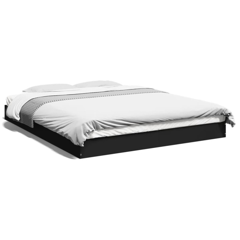 vidaXL Bettgestell Schwarz 160x200 cm Holzwerkstoff vidaXL Bettgestell Schwarz 160x200 cm Holzwerkstoff