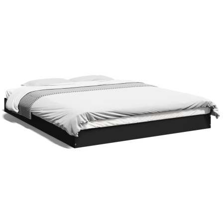 vidaXL Bettgestell Schwarz 160x200 cm Holzwerkstoff