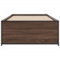 vidaXL Bettgestell Braun Eichen-Optik 90x190 cm Holzwerkstoff Metall vidaXL Bettgestell Braun Eichen-Optik 90x190 cm Holzwerkstoff Metall