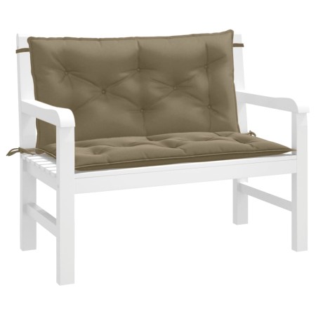 vidaXL Gartenbank-Auflagen 2 Stk. Melange Taupe 100x50x7 cm Stoff
