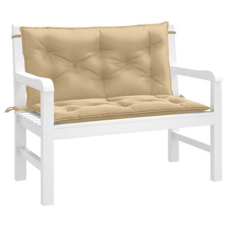 vidaXL Gartenbank-Auflagen 2 Stk. Melange Beige 100x50x7 cm Stoff