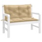 vidaXL Gartenbank-Auflagen 2 Stk. Melange Beige 100x50x7 cm Stoff vidaXL Gartenbank-Auflagen 2 Stk. Melange Beige 100x50x7 cm Stoff