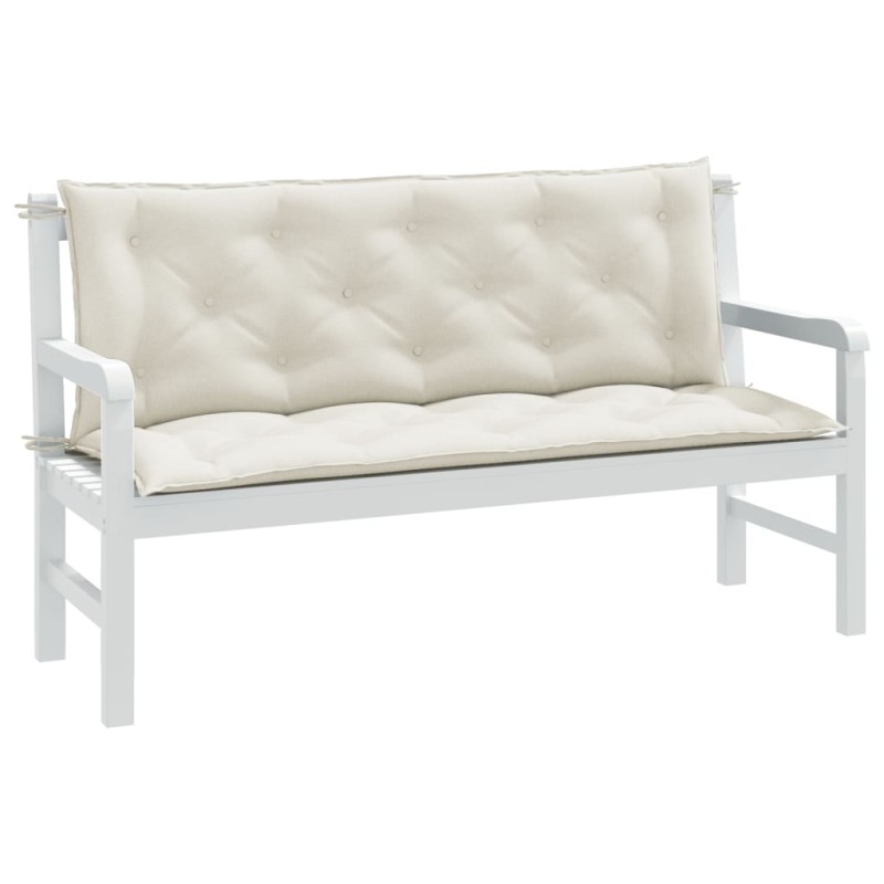 vidaXL Gartenbank-Auflagen 2 Stk. Melange Creme 150x50x7 cm Stoff vidaXL Gartenbank-Auflagen 2 Stk. Melange Creme 150x50x7 cm Stoff