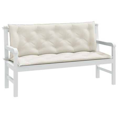 vidaXL Gartenbank-Auflagen 2 Stk. Melange Creme 150x50x7 cm Stoff