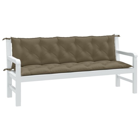 vidaXL Gartenbank-Auflagen 2 Stk. Melange Taupe 180x50x7 cm Stoff