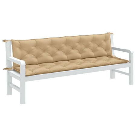 vidaXL Gartenbank-Auflagen 2 Stk. Melange Beige 200x50x7 cm Stoff