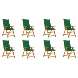 Klappbare Gartenstühle mit Kissen 8 Stk. Massivholz Akazie