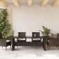 vidaXL Gartentisch mit Glasplatte Braun 240x90x75 cm Poly Rattan vidaXL Gartentisch mit Glasplatte Braun 240x90x75 cm Poly Rattan