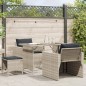 vidaXL 4-tlg. Garten-Sofagarnitur mit Kissen Hellgrau Poly Rattan vidaXL 4-tlg. Garten-Sofagarnitur mit Kissen Hellgrau Poly Rattan