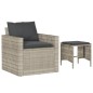 vidaXL 4-tlg. Garten-Sofagarnitur mit Kissen Hellgrau Poly Rattan vidaXL 4-tlg. Garten-Sofagarnitur mit Kissen Hellgrau Poly Rattan