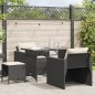 vidaXL 4-tlg. Garten-Sofagarnitur mit Kissen Schwarz Poly Rattan vidaXL 4-tlg. Garten-Sofagarnitur mit Kissen Schwarz Poly Rattan
