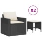 vidaXL 4-tlg. Garten-Sofagarnitur mit Kissen Schwarz Poly Rattan vidaXL 4-tlg. Garten-Sofagarnitur mit Kissen Schwarz Poly Rattan