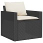 vidaXL 4-tlg. Garten-Sofagarnitur mit Kissen Schwarz Poly Rattan vidaXL 4-tlg. Garten-Sofagarnitur mit Kissen Schwarz Poly Rattan