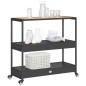 vidaXL Barwagen 3 Böden Schwarz Poly Rattan und Massivholz Akazie vidaXL Barwagen 3 Böden Schwarz Poly Rattan und Massivholz Akazie