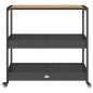 vidaXL Barwagen 3 Böden Schwarz Poly Rattan und Massivholz Akazie vidaXL Barwagen 3 Böden Schwarz Poly Rattan und Massivholz Akazie