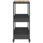vidaXL Barwagen 3 Böden Schwarz Poly Rattan und Massivholz Akazie vidaXL Barwagen 3 Böden Schwarz Poly Rattan und Massivholz Akazie