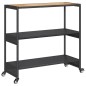 vidaXL Barwagen 3 Böden Schwarz Poly Rattan und Massivholz Akazie vidaXL Barwagen 3 Böden Schwarz Poly Rattan und Massivholz Akazie