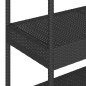 vidaXL Barwagen 3 Böden Schwarz Poly Rattan und Massivholz Akazie vidaXL Barwagen 3 Böden Schwarz Poly Rattan und Massivholz Akazie