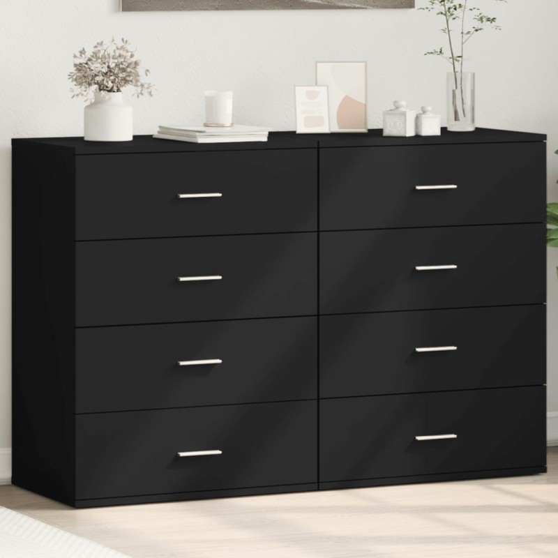vidaXL Sideboards 2 Stk. Schwarz 60x39x80 cm Holzwerkstoff vidaXL Sideboards 2 Stk. Schwarz 60x39x80 cm Holzwerkstoff