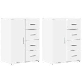 vidaXL Sideboards 2 Stk. Weiß 59x39x80 cm Holzwerkstoff