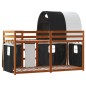 vidaXL Etagenbett mit Vorhängen Weiß & Schwarz 90x190 cm Kiefernholz vidaXL Etagenbett mit Vorhängen Weiß & Schwarz 90x190 cm Kiefernholz