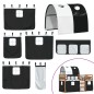 vidaXL Etagenbett mit Vorhängen Weiß & Schwarz 90x190 cm Kiefernholz vidaXL Etagenbett mit Vorhängen Weiß & Schwarz 90x190 cm Kiefernholz