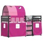 vidaXL Etagenbett mit Vorhängen Rosa 90x200 cm Massivholz Kiefer vidaXL Etagenbett mit Vorhängen Rosa 90x200 cm Massivholz Kiefer