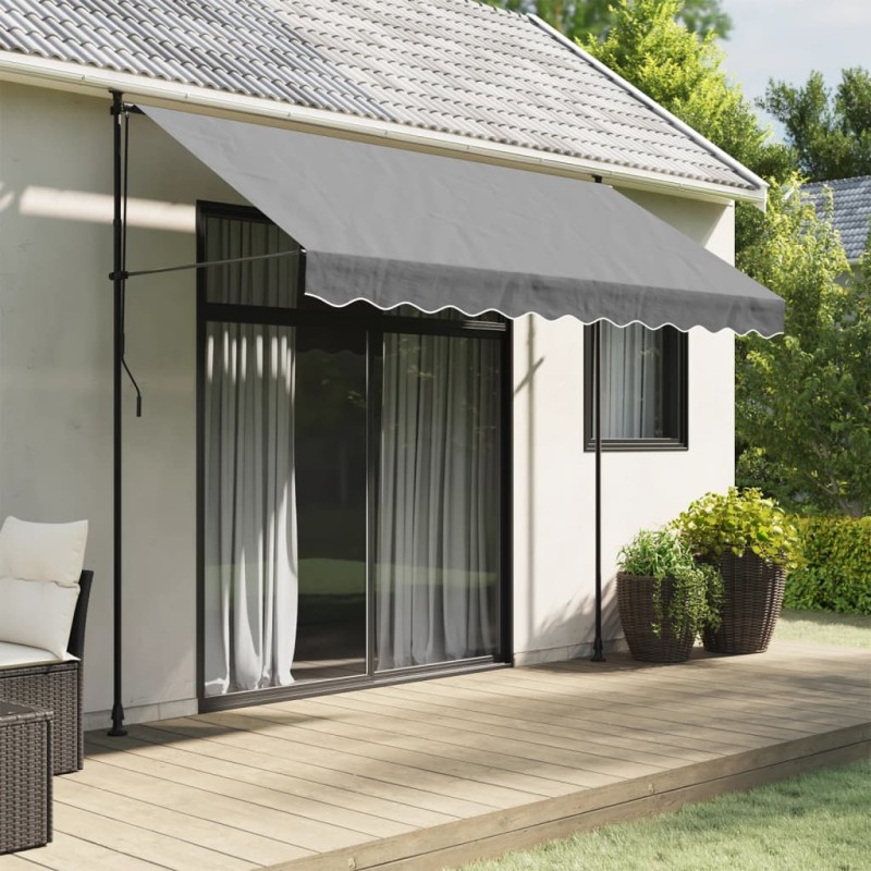 vidaXL Markisenvolant Anthrazit Gestreift 3 m vidaXL Markisenvolant Anthrazit Gestreift 3 m