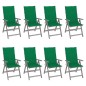Verstellbare Gartenstühle mit Auflagen 8 Stk. Grau Akazienholz Verstellbare Gartenstühle mit Auflagen 8 Stk. Grau Akazienholz