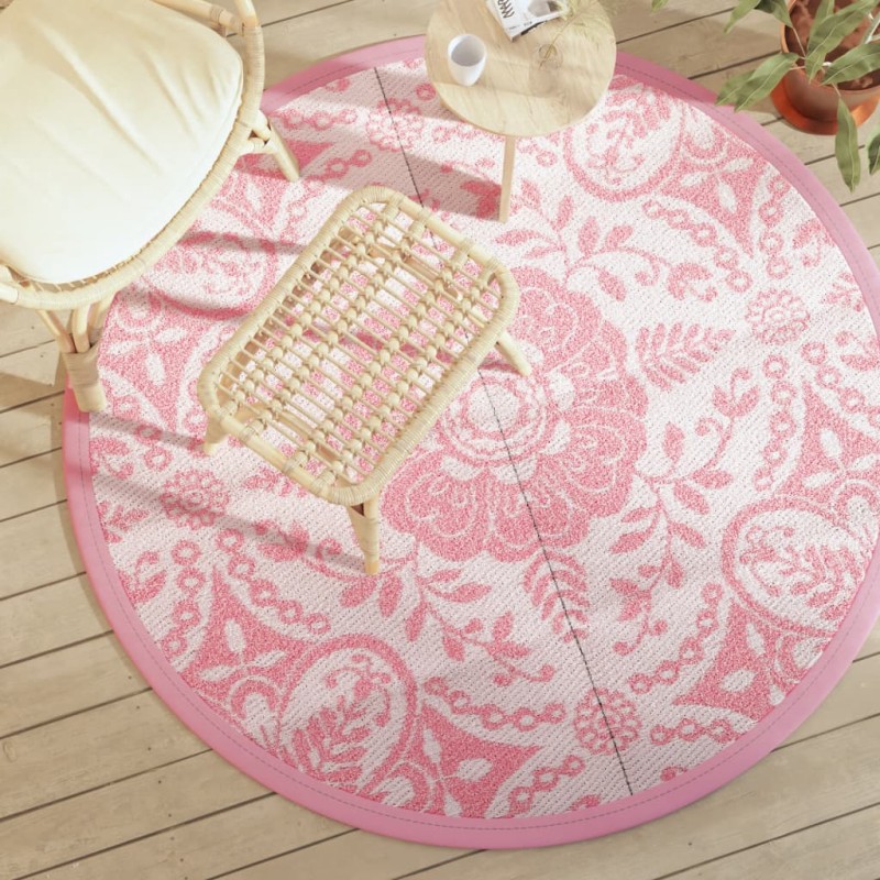 vidaXL Outdoor-Teppich Rosa Ø160 cm PP vidaXL Outdoor-Teppich Rosa Ø160 cm PP