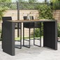 vidaXL Gartentisch mit Holzplatte Schwarz 185x80x110 cm Poly Rattan vidaXL Gartentisch mit Holzplatte Schwarz 185x80x110 cm Poly Rattan