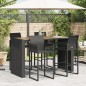 vidaXL Gartentisch mit Holzplatte Schwarz 185x80x110 cm Poly Rattan vidaXL Gartentisch mit Holzplatte Schwarz 185x80x110 cm Poly Rattan