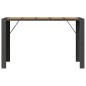 vidaXL Gartentisch mit Holzplatte Schwarz 185x80x110 cm Poly Rattan vidaXL Gartentisch mit Holzplatte Schwarz 185x80x110 cm Poly Rattan
